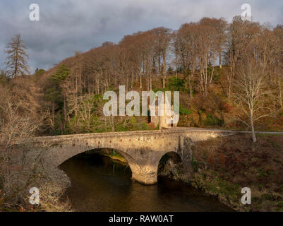 Porters Lodge, Ballindalloch Immobilien, Moray, Schottland auf einem sonnigen Winter am Nachmittag. Stockfoto