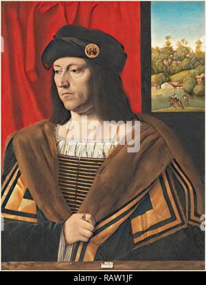 Bartolomeo Veneto, Italienisch (1502-1531), Porträt eines Gentleman, C. 1520, Öl auf Leinwand neuerfundene übertragen Stockfoto