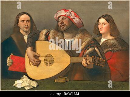 Cariani, Italienisch (1485-1490-1547 oder nach), ein Konzert, C. 1518-1520, Öl auf Leinwand. Neuerfundene durch Gibon. Klassische Kunst neuerfundene Stockfoto