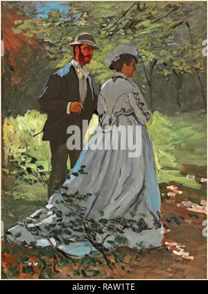 Claude Monet, Französisch (1840-1926), Bazille und Camille (Studie für "éjeuner sur l'herbe"), 1865, Öl auf Leinwand neuerfundene Stockfoto