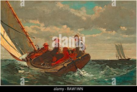 Winslow Homer, Amerikanische (1836-1910), Breezing Up (Wind), 1873-1876, Öl auf Leinwand. Neuerfundene Stockfoto