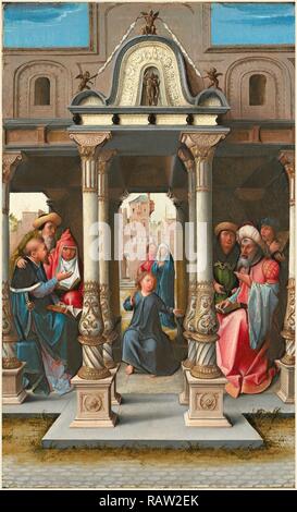 Bernard van Orley (Niederländischen, C. 1488-1541), Christus unter den Ärzten [Vorderseite], C. 1513, Öl auf Leinwand neuerfundene Stockfoto