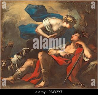 Luca Giordano, Italienisch (1634-1705), Diana und Endymion, C. 1675-1680, Öl auf Leinwand. Neuerfundene durch Gibon. Klassische Kunst neuerfundene Stockfoto