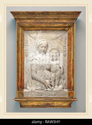 Antonio Rossellino, Italienisch (1427-1479), Madonna mit Kind, C. 1475-1478, Marmor. Neuerfundene durch Gibon. Klassische Kunst neuerfundene Stockfoto