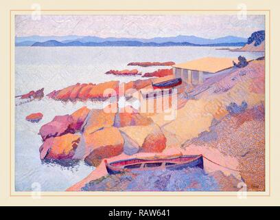 Henri Edmond Cross, an der Küste in der Nähe von Antibes, Französisch, 1856-1910, 1891-1892, Öl auf Leinwand. Neuerfundene durch Gibon. Klassische Kunst neuerfundene Stockfoto