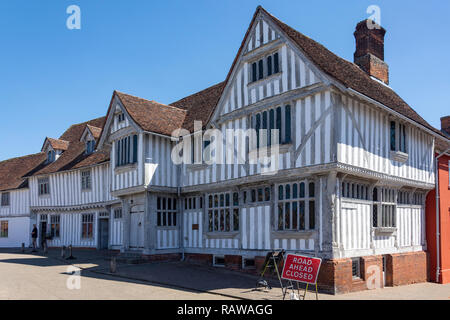 16. Jahrhundert Guildhall Fronleichnam, Marktplatz, Lavenham, Suffolk, England, Vereinigtes Königreich Stockfoto