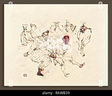 Nach Henri de Toulouse-Lautrec, Footit und Chocolat (Footit et Chocolat), Lithographie in Schwarz. Neuerfundene Stockfoto
