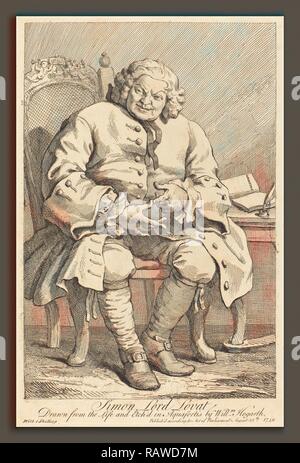 William Hogarth (Englisch, 1697-1764), Simon Lord Lovat, 1746, Radierung. Neuerfundene durch Gibon. Klassische Kunst mit einem Neuerfundene Stockfoto