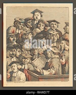 William Hogarth (Englisch, 1697-1764), Wissenschaftler bei einem Vortrag, 1736-1737, Ätzen und Gravieren. Neuerfundene Stockfoto