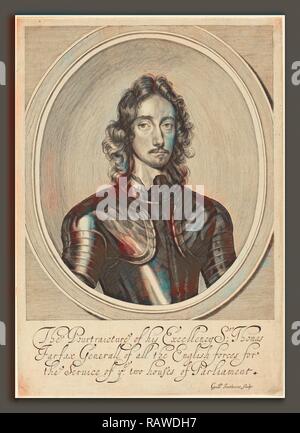 William Hooker nach Robert Walker (Englisch, 1616-1691), Herr Thomas Fairfax, Gravur. Neuerfundene Stockfoto