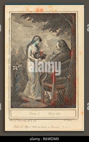 William Blake nach Mary Ann Flaxman (British, 1757-1827), Canto I, Vers 29, 1803, Kupferstich. Neuerfundene Stockfoto