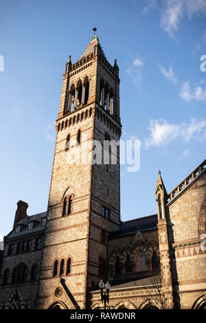 Der Glockenturm der alten Süden Kirche auf der Boylston Street in der Innenstadt von Boston, Massachusetts. Stockfoto