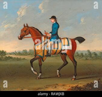 Eine Bucht Rennpferd mit Jockey bis eine Kastanie Rennpferd mit Jockey, James Seymour, 1702-1752, Britisch. Neuerfundene Stockfoto