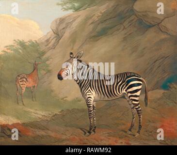 Zebra, Jacques-Laurent Agasse, 1767-1849, Schweizer. Neuerfundene durch Gibon. Klassische Kunst mit einem modernen Touch neuerfundene Stockfoto