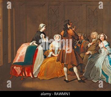 Die Familie Harlowe, von Samuel Richardson's 'Clarissa', Joseph Highmore, 1692-1780, Britisch. Neuerfundene Stockfoto