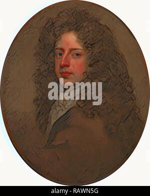 Selbstbildnis, Sir Godfrey Kneller, 1646-1723, Deutsch. Neuerfundene durch Gibon. Klassische Kunst mit einem modernen Touch neuerfundene Stockfoto
