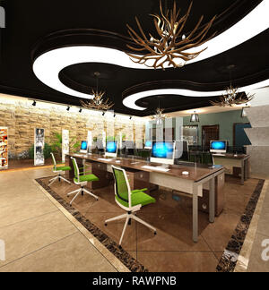 3D-Render der Teamarbeit office Stockfoto