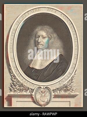 Antoine Masson nach Nicolas Mignard (Französisch, 1636-1700), Guillaume de Brisacier, 1664, Radierung und Gravur neuerfundene Stockfoto