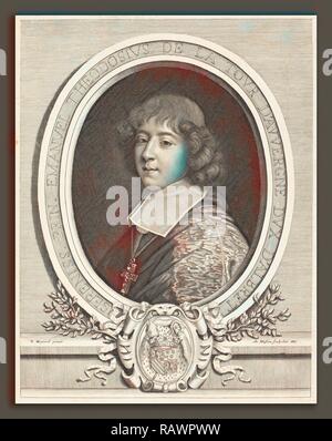 Antoine Masson nach Nicolas Mignard (Französisch, 1636-1700), Kardinal de Bouillon, 1665, Radierung und Gravur neuerfundene Stockfoto