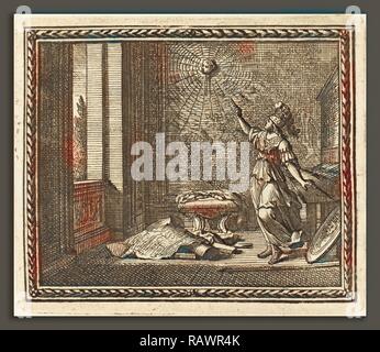 Jean Lepautre (Französisch, 1618 - 1682), Minerva ändern Arachne in eine Spinne, veröffentlicht 1676, Ätzen und Gravur auf Neuerfundene Stockfoto