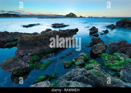 Ein Blick auf Island Bay in Wellington in Neuseeland Stockfoto