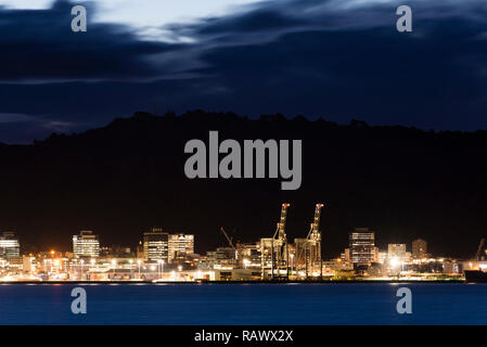 Ein Blick auf den Hafen von Wellington in Neuseeland Stockfoto