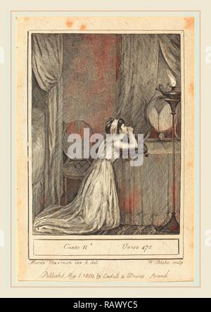 William Blake nach Mary Ann Flaxman, britischen (1757-1827), Canto II, Vers 471, 1803, Kupferstich. Neuerfundene Stockfoto