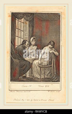 William Blake nach Mary Ann Flaxman, britischen (1757-1827), Canto IV, Vers 328, 1803, Kupferstich. Neuerfundene Stockfoto