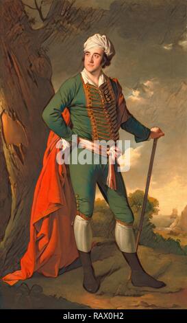 Porträt eines Mannes, bekannt als die "indischen Kapitän', Joseph Wright von Derby, 1734-1797, Britisch. Neuerfundene Stockfoto