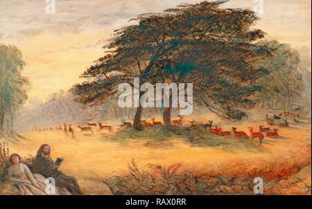 Liebhaber im Richmond Park (Windsor Park), London, James Smetham, 1821-1889, Britisch. Neuerfundene durch Gibon. Klassische Kunst neuerfundene Stockfoto