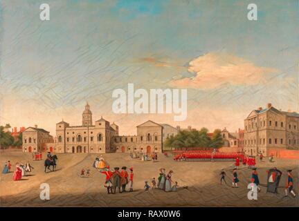 Blick auf Horse Guards und Whitehall, London unbekannter Künstler, 18. Jahrhundert, Engländer. Neuerfundene durch Gibon. Klassische Kunst neuerfundene Stockfoto