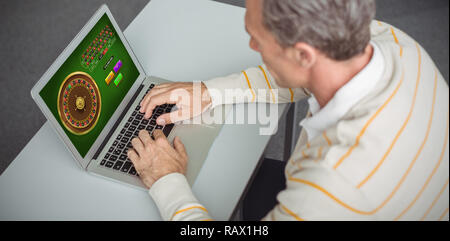 Das zusammengesetzte Bild im online roulette spiel Stockfoto