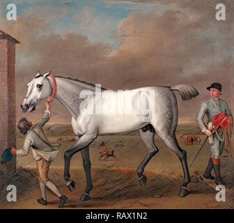 Der Herzog von Hamilton Grey's Rennpferd, "siegreichen", in Newmarket unterzeichnet, John wootton, 1682-1764, Britisch neuerfundene Stockfoto