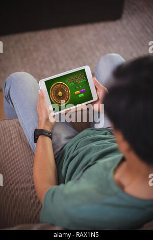 Das zusammengesetzte Bild im online roulette spiel Stockfoto