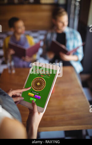 Das zusammengesetzte Bild im online roulette spiel Stockfoto