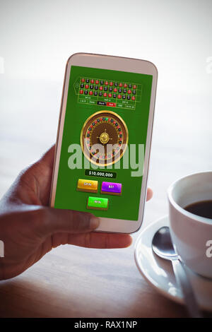 Das zusammengesetzte Bild im online roulette spiel Stockfoto