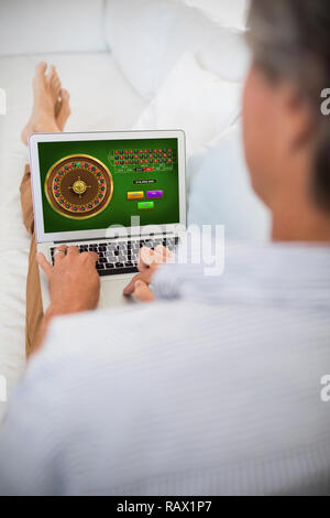 Das zusammengesetzte Bild im online roulette spiel Stockfoto