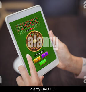 Das zusammengesetzte Bild im online roulette spiel Stockfoto