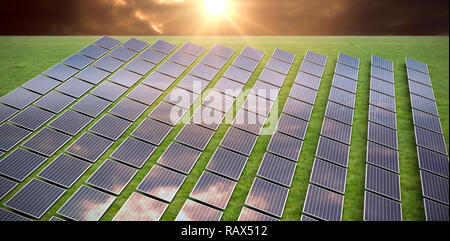 Das zusammengesetzte Bild von Solarzellen Stockfoto
