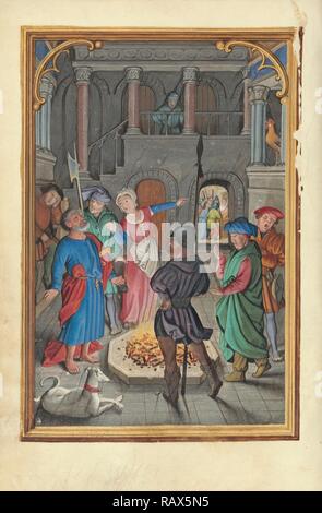 Die Verleugnung des Petrus, Simon Bening, Flämisch, etwa 1483 - 1561, Brügge, Belgien, Europa, über 1525 - 1530 überarbeitet Stockfoto