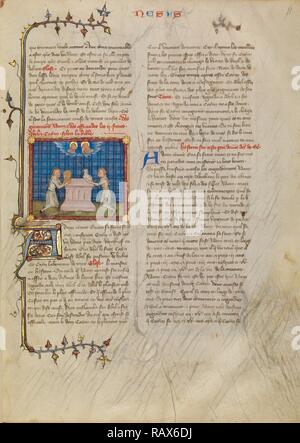 Kain und Abel Geschenke, Master von Jean de Mandeville, Französisch, Aktiv, 1350-1370, Paris, Frankreich, Europa, über Neuerfundene Stockfoto