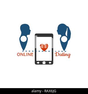 Online Dating-app Konzept Stock Vektor