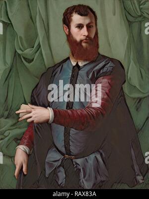 Porträt eines Mannes, Francesco Salviati, Italienisch, 1510-1563, 1544-1548, Öl auf Leinwand, ohne Rahmen: 108,9 x 86,4 Neuerfundene Stockfoto