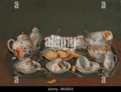 Still Life: Kaffee Set, Jean-Étienne Liotard, Schweizer, 1702-1789, 1781-1783, Öl auf Leinwand montiert an Bord neuerfundene Stockfoto