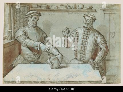 Ein Doppelporträt von Hans Furraht und Jakob von der Burch, zurückzuführen auf Ludger Tom Ring der Jüngeren, Deutschen, 1522 überarbeitet Stockfoto