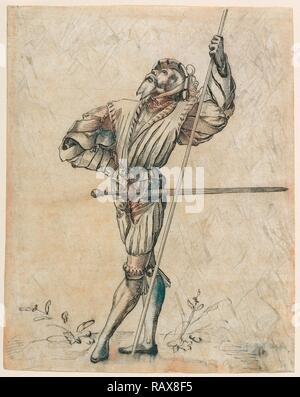 Ständigen Landsknecht, unbekannte Teekocher, Schweizer, Schweiz, Europa, etwa 1520 - 1530, Stift und Tinte schwarz, 19,5 x 15,6 cm Neuerfundene Stockfoto