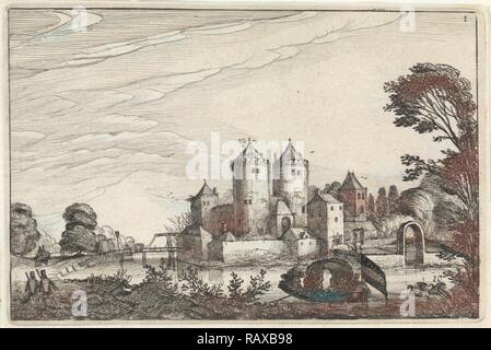 Die Zahlen in ein Kanu in einem Schloss, Jan van de Velde (II), 1616. Neuerfundene durch Gibon. Klassische Kunst mit einem modernen Touch neuerfundene Stockfoto