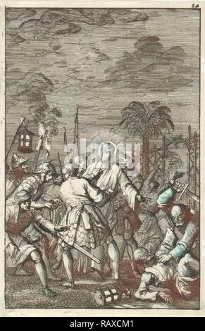 Christus im Garten Gethsemane, Jan Luyken, Aart Dircksz Oossaan, 1684 verhaftet. Neuerfundene durch Gibon. Klassische Kunst neuerfundene Stockfoto