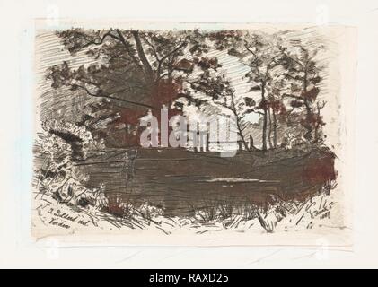Landschaft, Elias Stark, 1887. Neuerfundene durch Gibon. Klassische Kunst mit einem modernen Touch neuerfundene Stockfoto