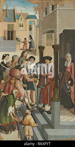 Die Sieben Werke der Barmherzigkeit, Master von Alkmaar, 1504. Neuerfundene durch Gibon. Klassische Kunst mit einem modernen Touch neuerfundene Stockfoto